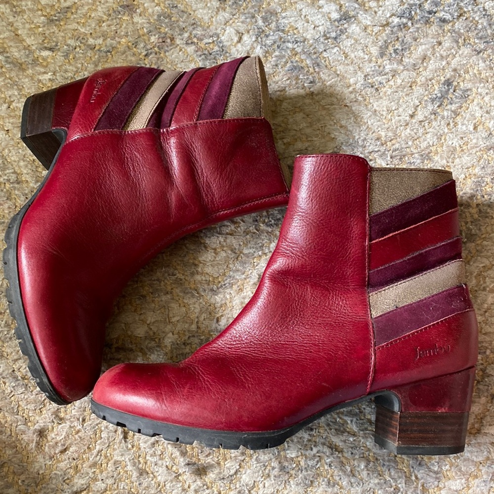 Jambu Wine Multi Leather Ankle Booties - Picture 2 of 10